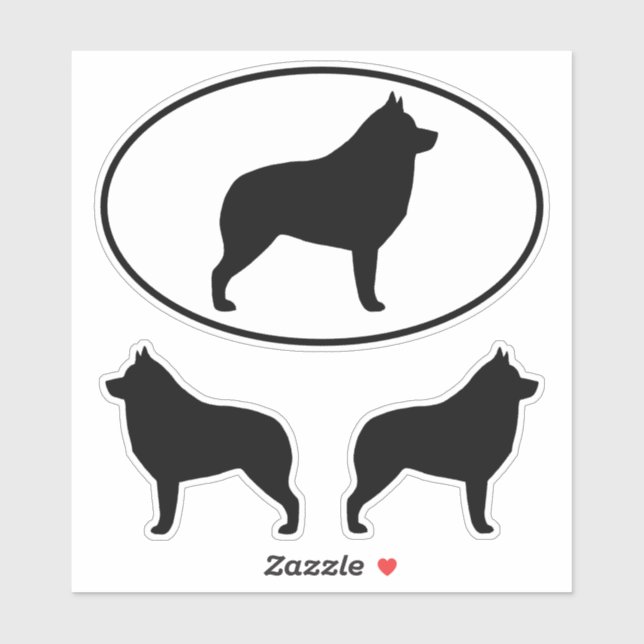 Schipperke Dog Silhouetten Vinyl Sticker Set (Blatt)