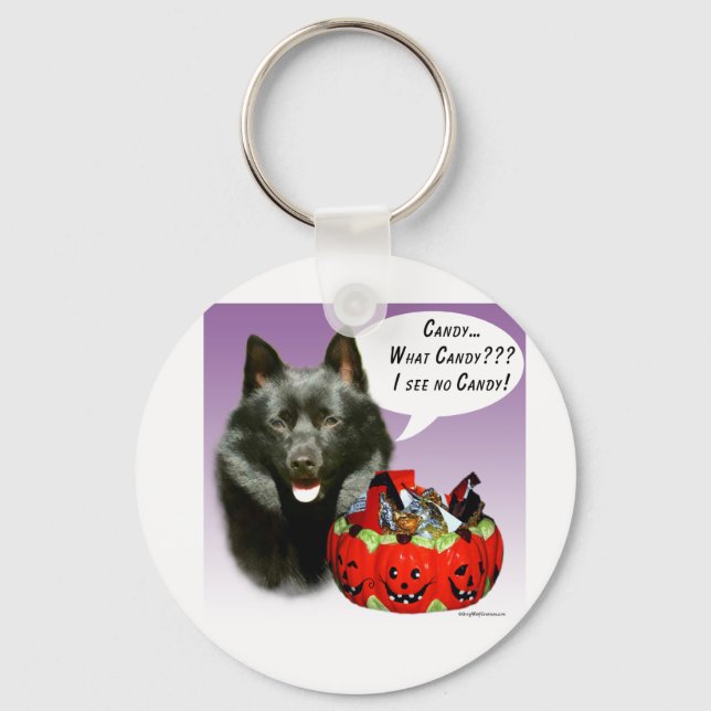 Schipperke Halloween Candy Schlüsselanhänger (Vorderseite)