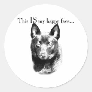 Schipperke Happy Face Runder Aufkleber