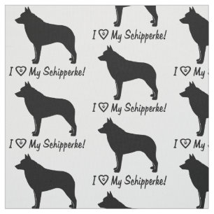 Schipperke in der Silhouette Stoff