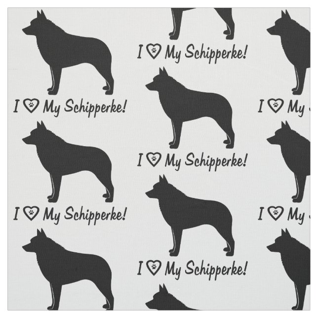 Schipperke in der Silhouette Stoff (Muster)
