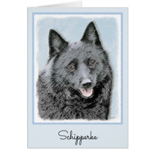Schipperke Malerei - Niedliche Original Dog Art