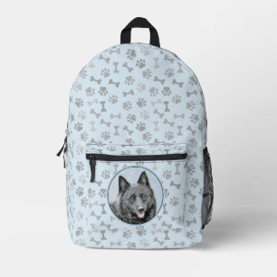 Schipperke Malerei - Niedliche Original Dog Art Bedruckter Rucksack