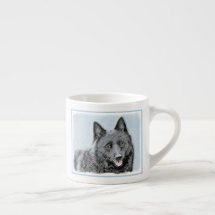 Schipperke Malerei - Niedliche Original Dog Art Espressotasse