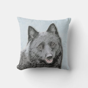 Schipperke Malerei - Niedliche Original Dog Art Kissen