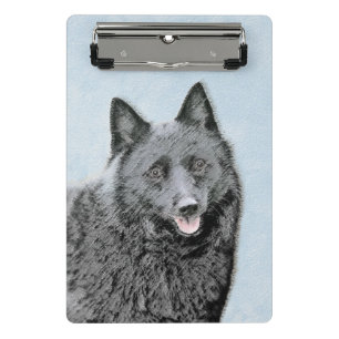 Schipperke Malerei - Niedliche Original Dog Art Mini Klemmbrett