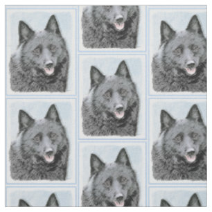 Schipperke Malerei - Niedliche Original Dog Art Stoff