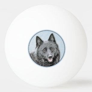 Schipperke Malerei - Niedliche Original Dog Art Tischtennisball