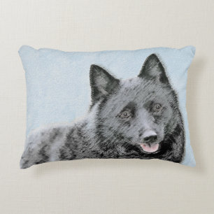 Schipperke Malerei - Niedliche Original Dog Art Zierkissen