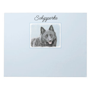 Schipperke-Malerei - Niedlicher Original Hundekuns Notizblock