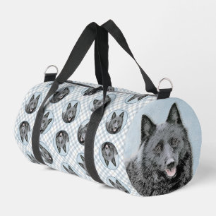 Schipperke Malerei Schwarzer Niedlicher Hund Kunst Duffle Bag