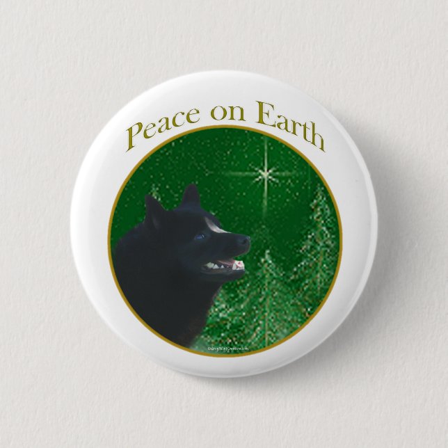 Schipperke Peace Button (Vorderseite)