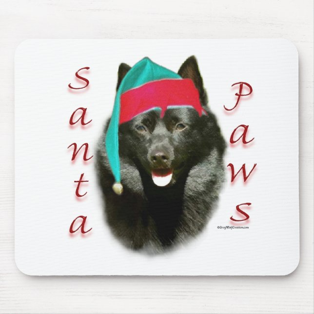 Schipperke Santa Paws Mousepad (Vorne)