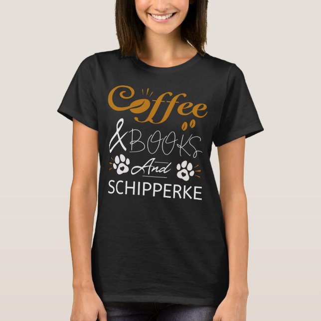 Schipperke Spitz Sheepdog-Kaffeehäuser Hunde T-Shirt (Vorderseite)