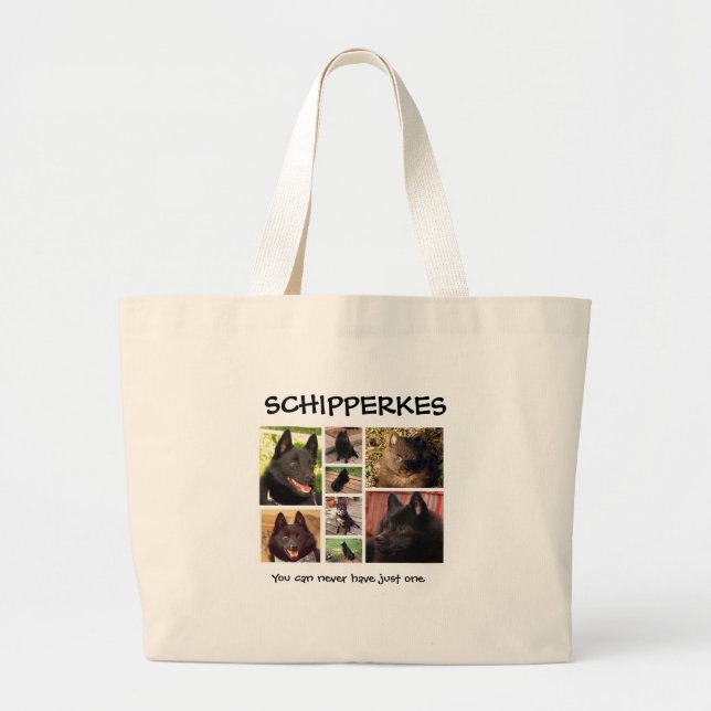 Schipperke-Tasche Jumbo Stoffbeutel (Vorne)