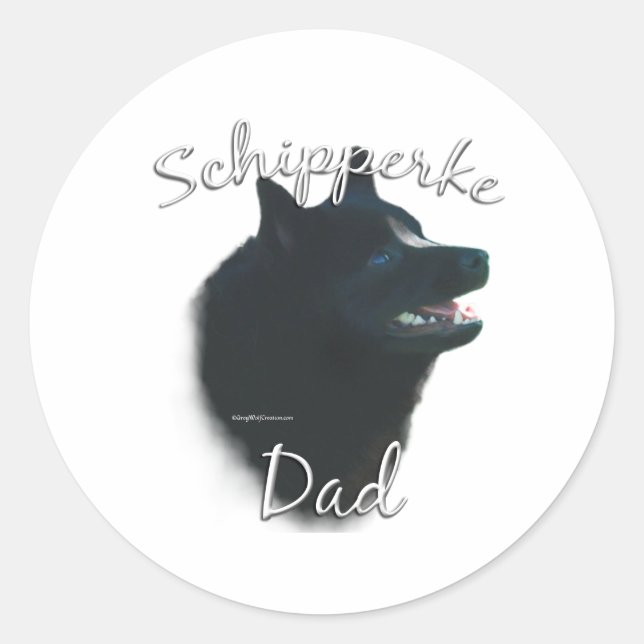 Schipperke Vater 2 Runder Aufkleber (Vorderseite)