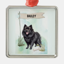 Schipperke Wasserfarbe Personalisierter Hund