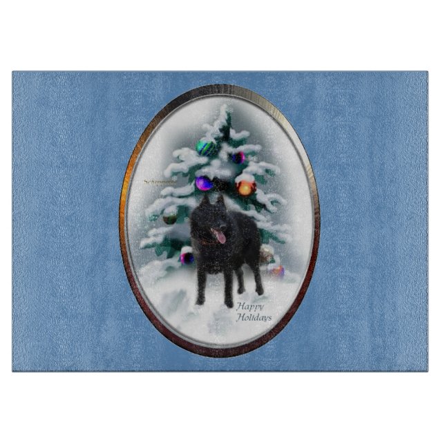 Schipperke Weihnachten Schneidebrett (Vorderseite)