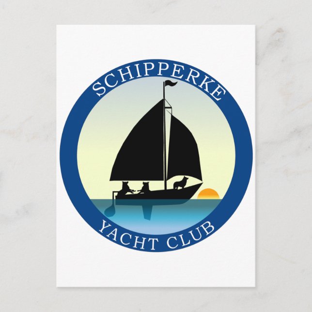 Schipperke Yacht Club Postkarte (Vorderseite)