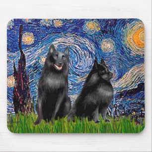 Schipperkees (zwei,5&6) - Starry Night Mousepad