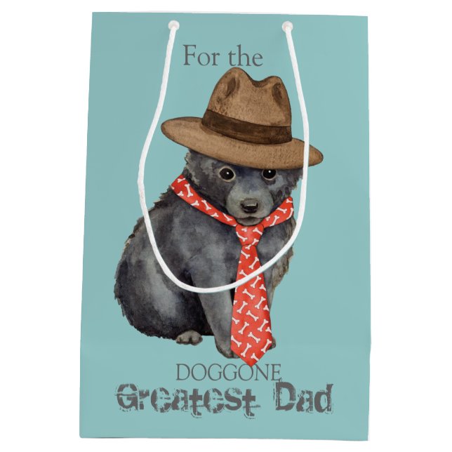 Schippperke Vater Mittlere Geschenktüte (Rückseite)