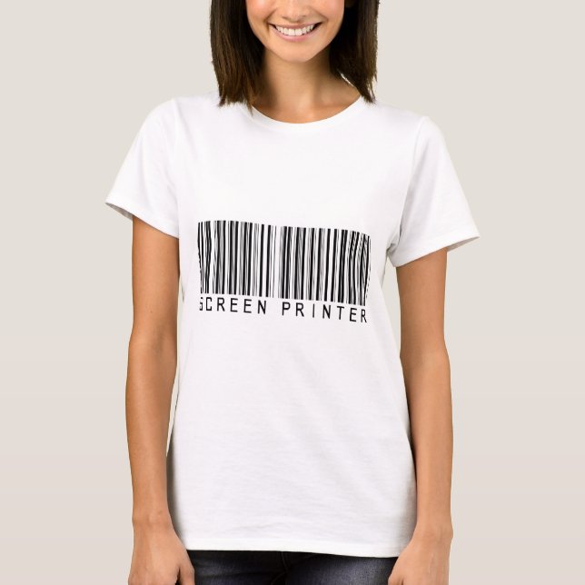 Schirm-Drucker-Bar-Code T-Shirt (Vorderseite)