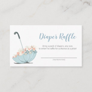 Schirm mit Blume Boy Diaper Raffle Ticket Begleitkarte