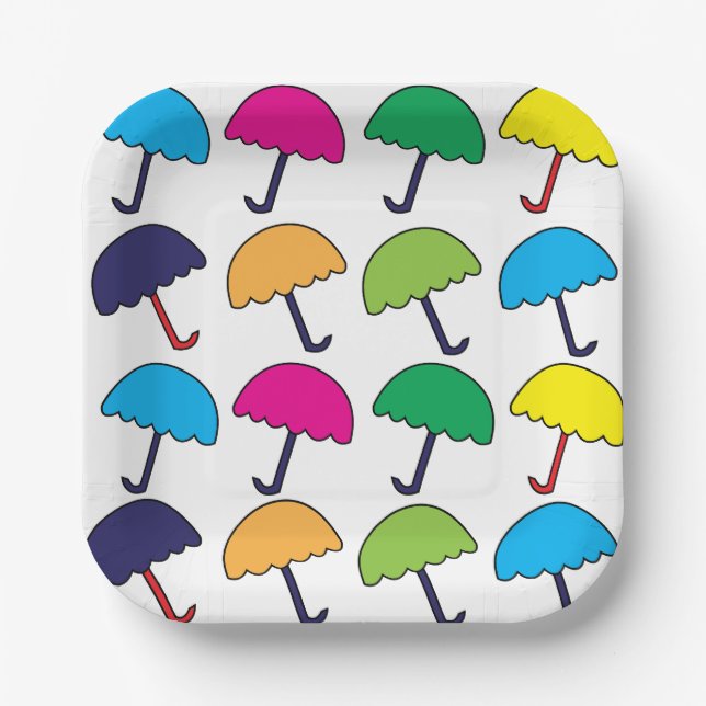 Schirm-Party Pappteller (Vorderseite)