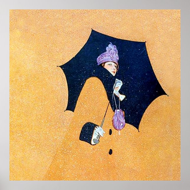Schirm und Schnee von C Coles Phillips Poster (Vorne)