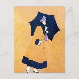 Schirm und Schnee von C Coles Phillips Postkarte