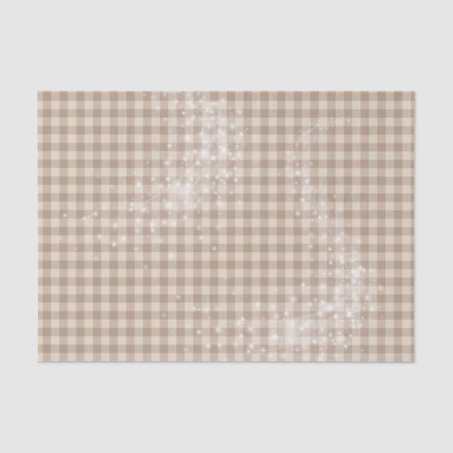 SCHIRME DES KARIERTEN NEUTRALBROWN-PATTERS SEIDENPAPIER (Vorderseite)