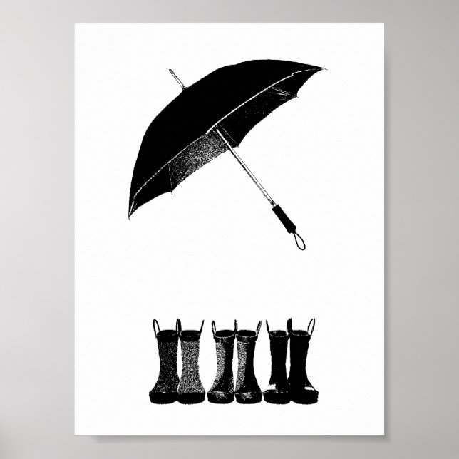 Schirme und Stiefel Poster (Vorne)