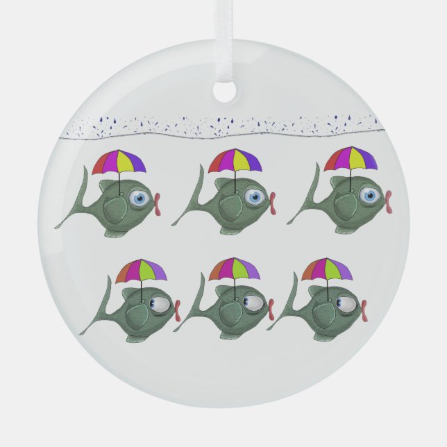 Schirmfisch Ornament Aus Glas (Vorderseite)