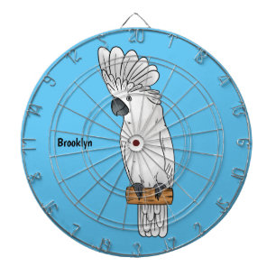 Schirmkakadu-Vogel-Cartoon-Illustration Dartscheibe