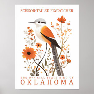 Schissor-Flycatcher-Vogel von Oklahoma Poster