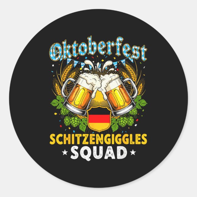 Schitzengiggles Squad Munich Beer Bavarian  Runder Aufkleber (Vorderseite)