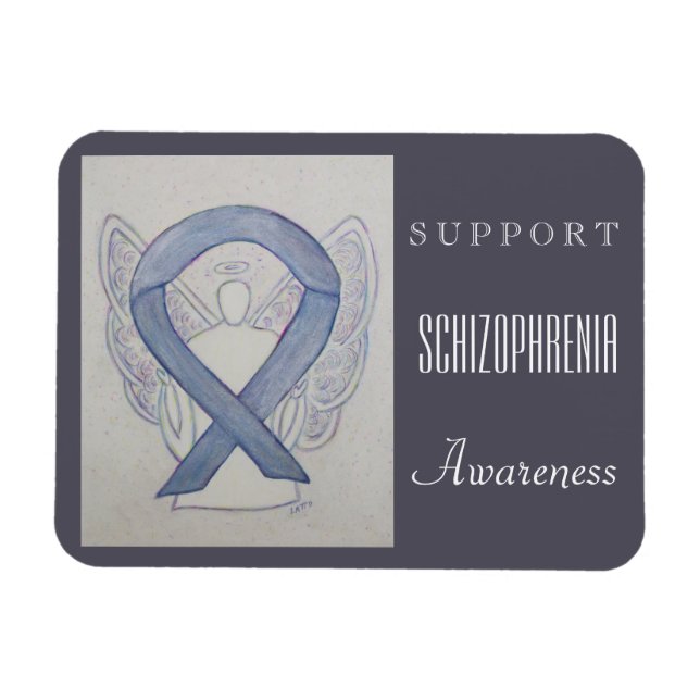 Schizophrenie Awareness Ribbon Angel Custom Magnet (Horizontal)