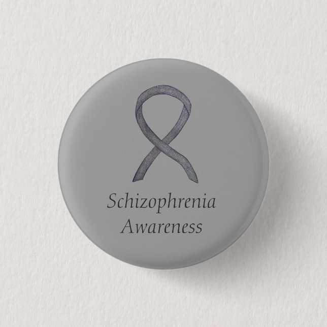 Schizophrenie Bewusstsein Ribbon Custom Buttons (Vorderseite)