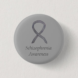 Schizophrenie Bewusstsein Ribbon Custom Buttons