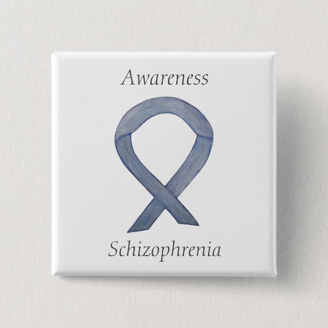 Schizophrenie Bewusstsein Ribbon Custom Buttons (Vorderseite)