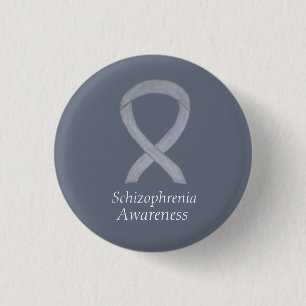 Schizophrenie Bewusstsein Ribbon Custom Buttons