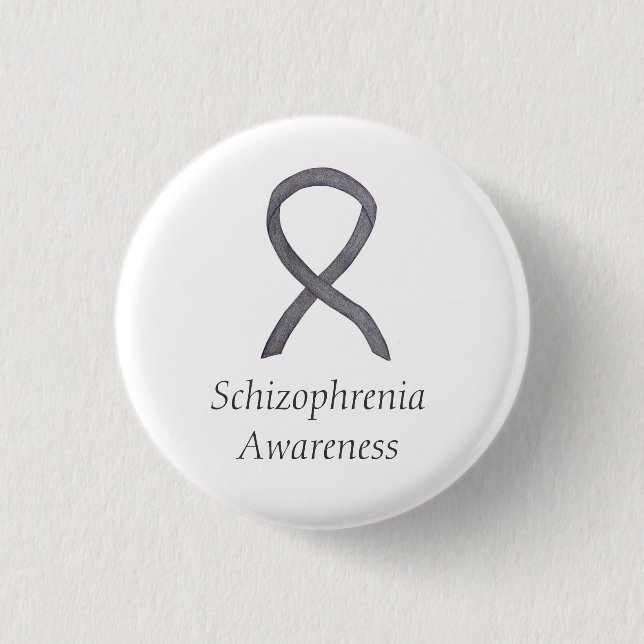Schizophrenie Bewusstsein Ribbon Custom Buttons (Vorderseite)