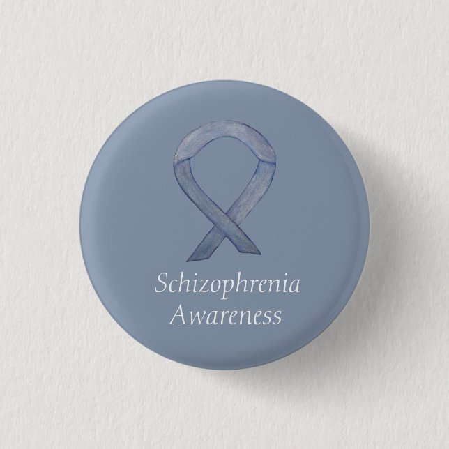 Schizophrenie Bewusstsein Ribbon Custom Buttons (Vorderseite)