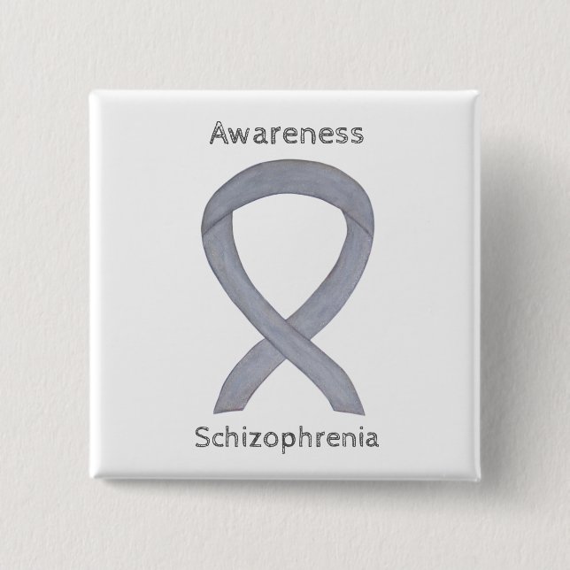 Schizophrenie Bewusstsein Ribbon Custom Buttons (Vorderseite)