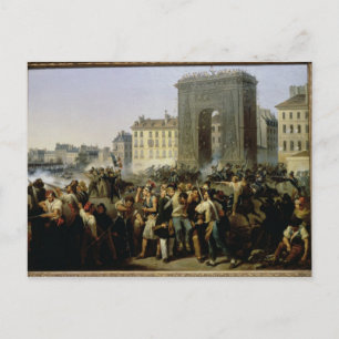 Schlacht am Porte Saint-Denis, 28. Juli 1830 Postkarte
