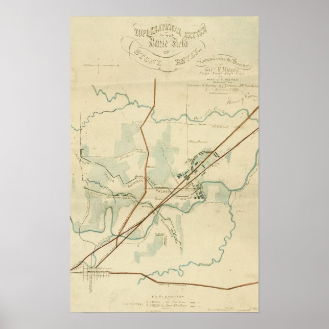 Schlacht am Stones River - Panoramablick aus dem Z Poster (Vorne)