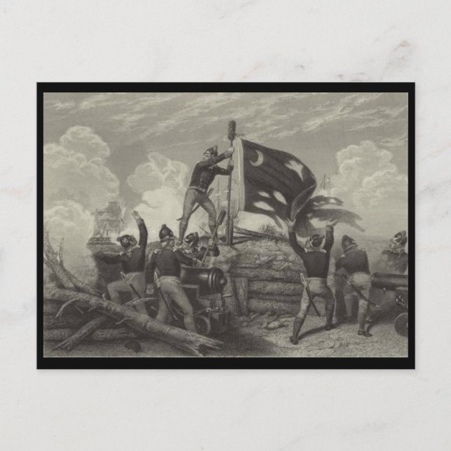 Schlacht auf der Insel Sullivan Postkarte (Vorderseite)