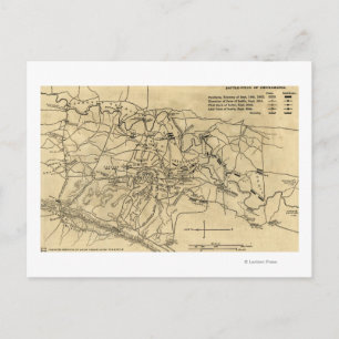 Schlacht bei Chickamauga - Panoramabalkarte des Zi Postkarte