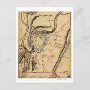 Schlacht bei Chickamauga - Panoramabalkarte des Zi Postkarte