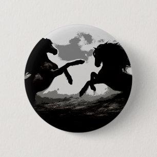 Schlacht bei den Pferden - Pferde Kunst Button